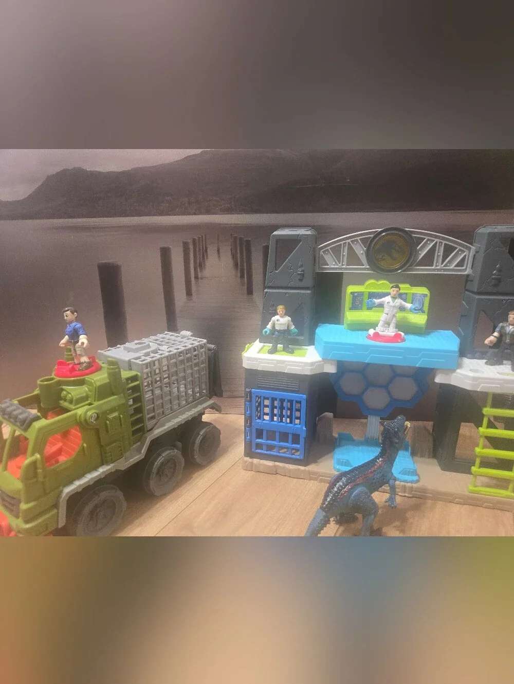 Fisher-Price Imaginext Jurassic World Green and Blue Dinosaur Transport